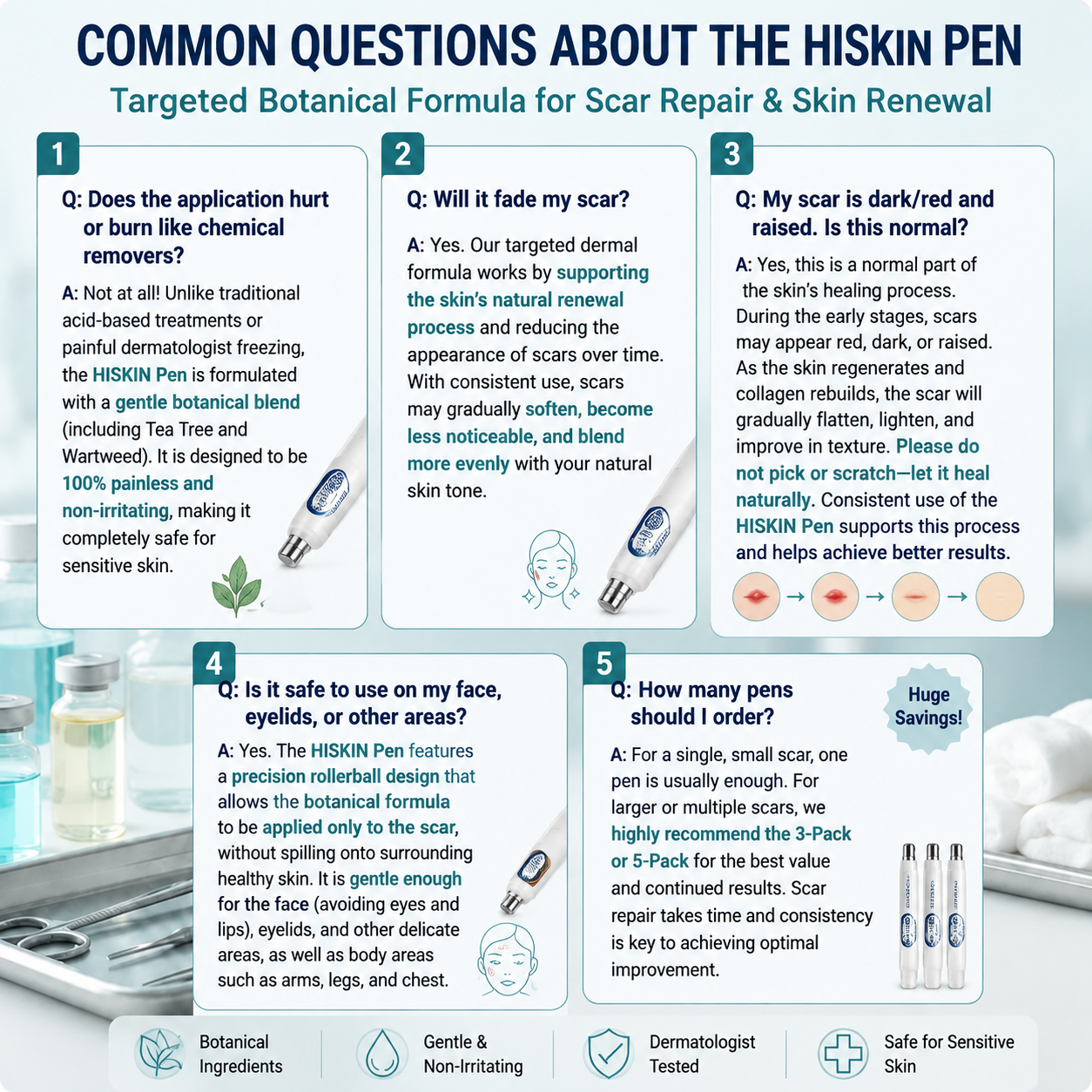 HISKIN®⭐ 𝟕-𝐃𝒂𝘆 Scar & Wart Remover Repair Pen — Advanced Skin Renewal Rollerball Treatment