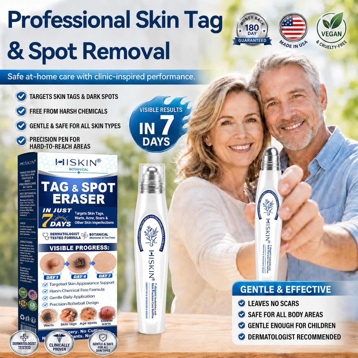 𝐇𝐈𝐒𝐊𝐈𝐍®🌟 𝟕-𝐃𝒂𝘆 𝐒𝗸𝐢𝐧 𝐓𝒂𝗴 & 𝐒𝐩𝙤𝐭 𝐄𝐫𝒂𝐬𝙚𝐫 Painless & Scar-Free Advanced Imperfection Removal Rollerball Pen