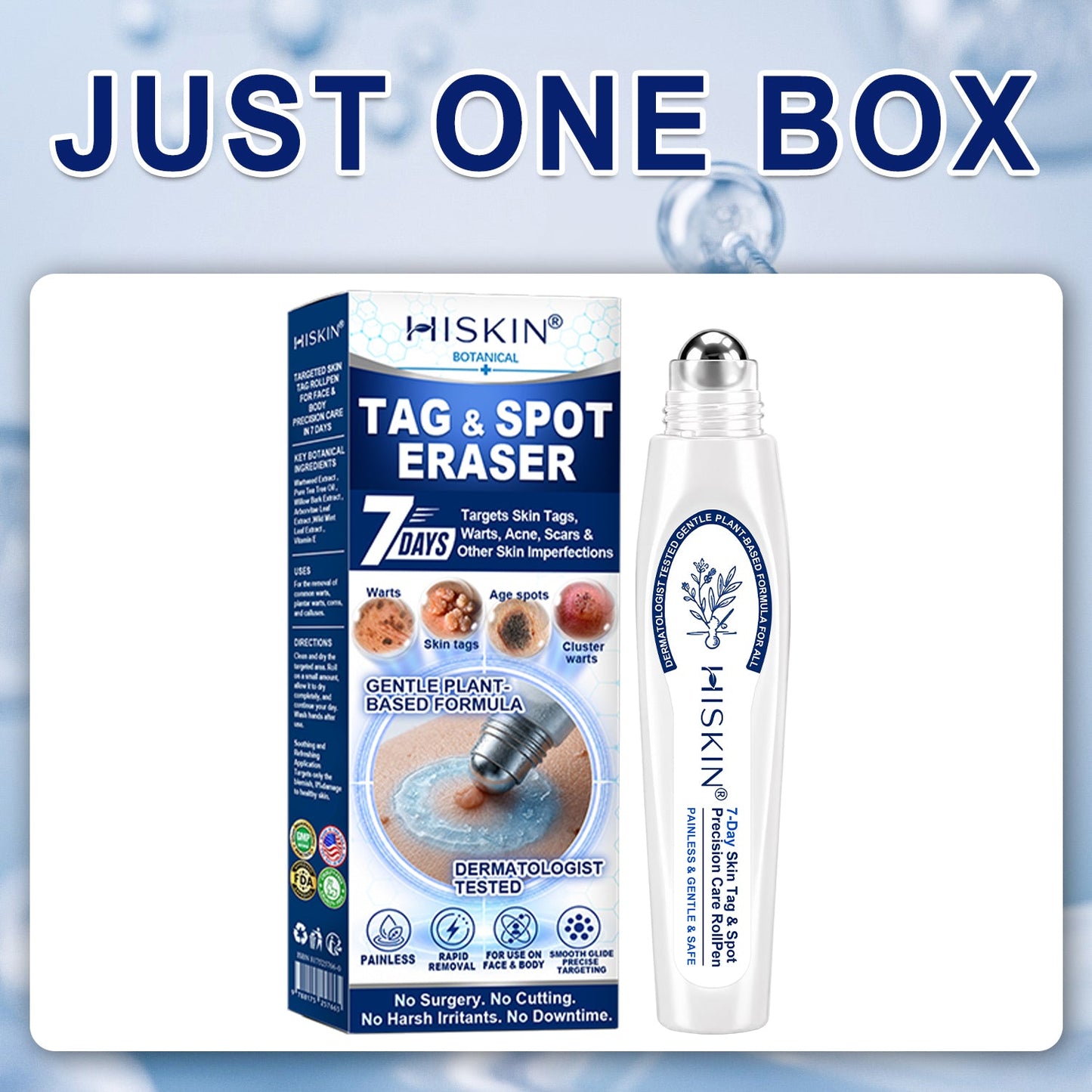 𝐇𝐈𝐒𝐊𝐈𝐍®👩‍⚕️ 𝟕-𝐃𝒂𝘆 𝐒𝗸𝐢𝐧 𝐓𝒂𝗴 & 𝐒𝐩𝙤𝐭 𝐄𝐫𝒂𝐬𝙚𝐫 Painless & Scar-Free Advanced Imperfection Removal Rollerball Pen