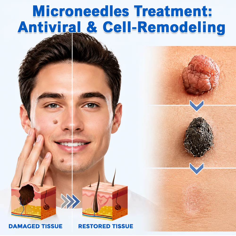 Hiskin ® 2-in-1 Microneedle & Hydrocolloid Patch👨‍⚕️ | Removes raised moles, acne, flat warts, and skin tags | Helps improve wrinkles, scars, and blemishes | Invisible patches for face and body