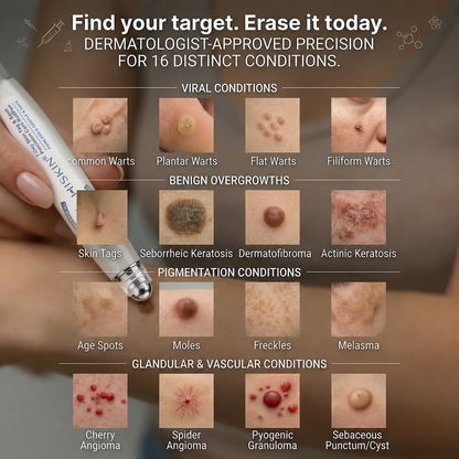 𝐇𝐈𝐒𝐊𝐈𝐍®👩‍⚕️ 𝟕-𝐃𝒂𝘆 𝐒𝗸𝐢𝐧 𝐓𝒂𝗴 & 𝐒𝐩𝙤𝐭 𝐄𝐫𝒂𝐬𝙚𝐫 Painless & Scar-Free Advanced Imperfection Removal Rollerball Pen