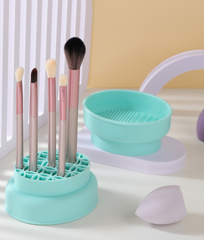 Porous Position Cosmetic Brush Drying Rack Cleaning Basin